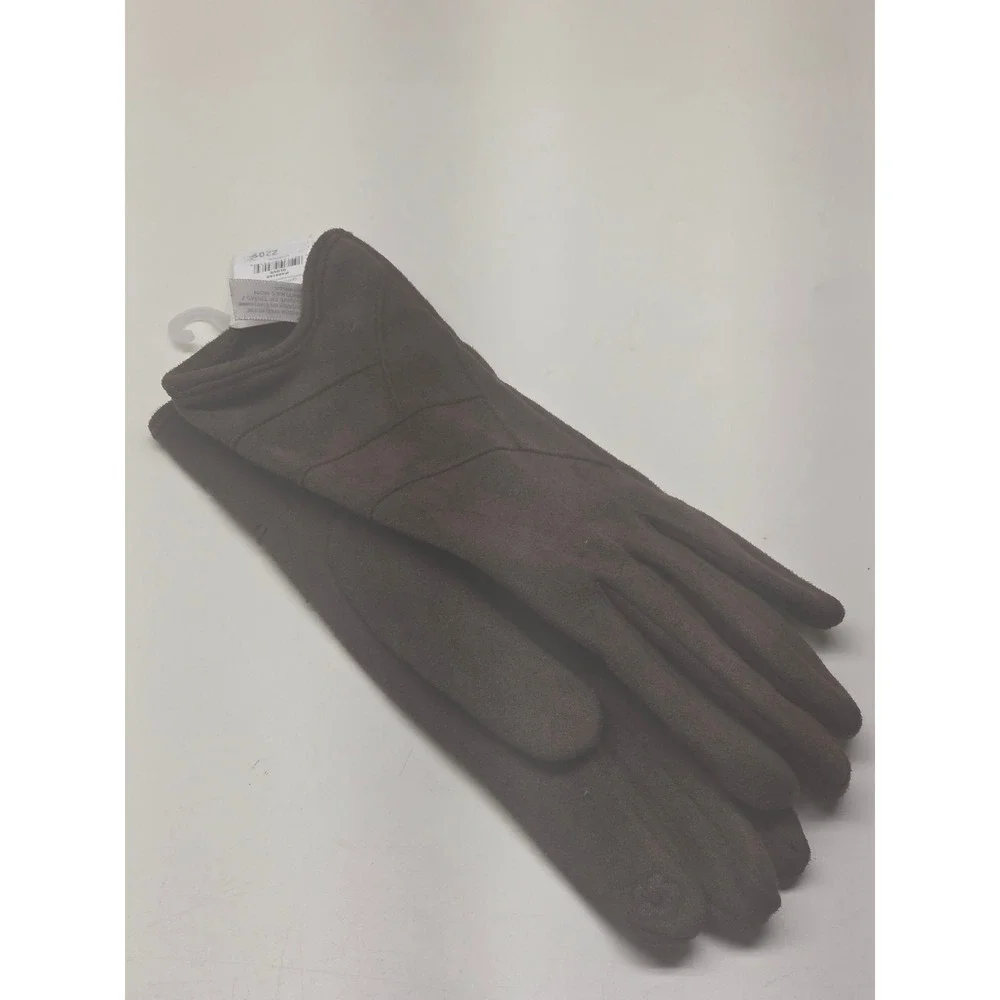 Charlie Paige Women Brown Faux Suede Touchscreen Gloves SM/PM 408169‎ NEW